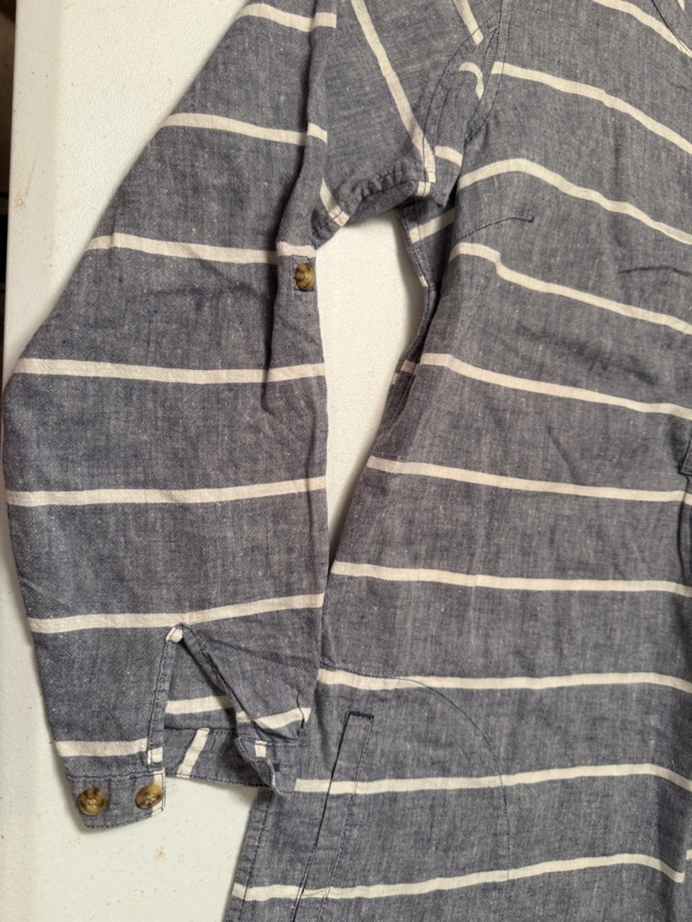 Duluth Trading Co Blue and White Striped Tunic - Picture 3 of 5
